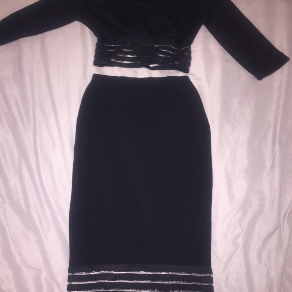 Two piece set. Crop top and midi skirt.